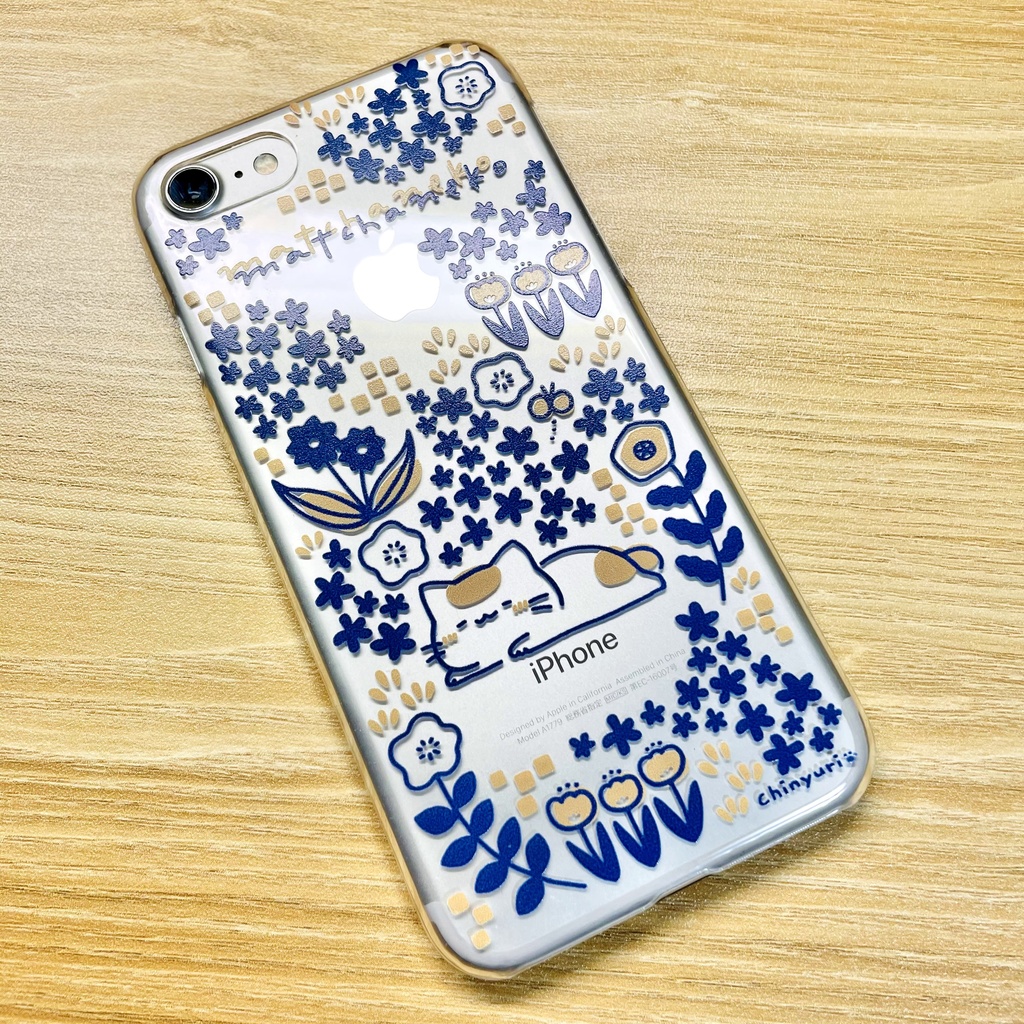 まっちゃねこ。クリアハードケース【ボタニカル】