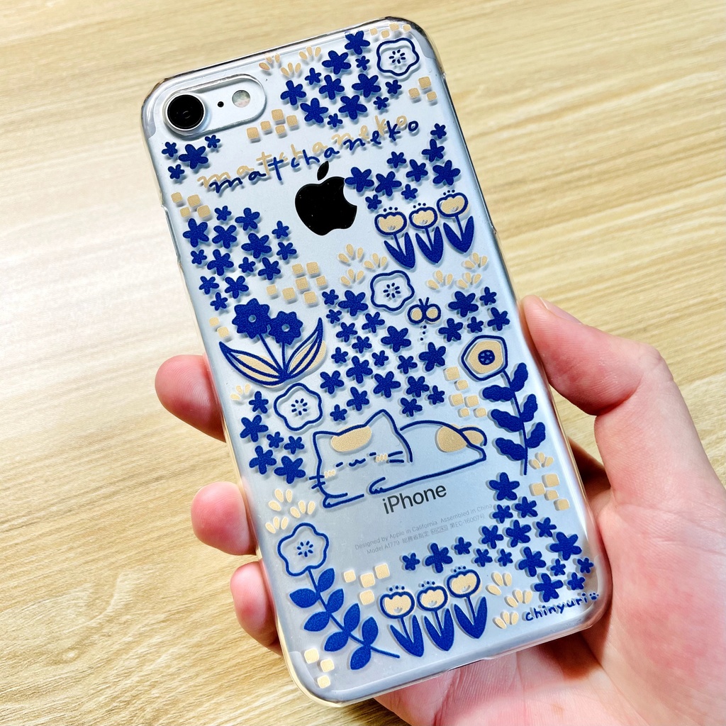 まっちゃねこ。クリアハードケース【ボタニカル】