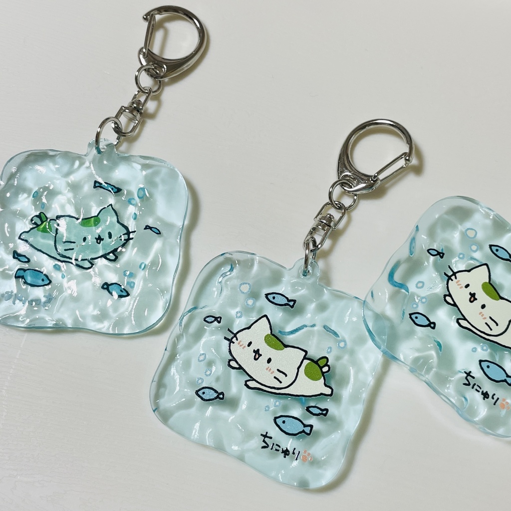 まっちゃねこ。水中アクリルキーホルダー