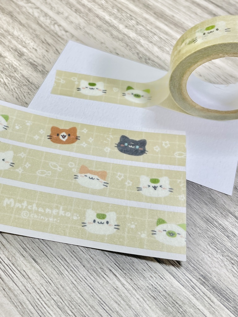 まっちゃねこ。mt製マスキングテープ【かお柄】