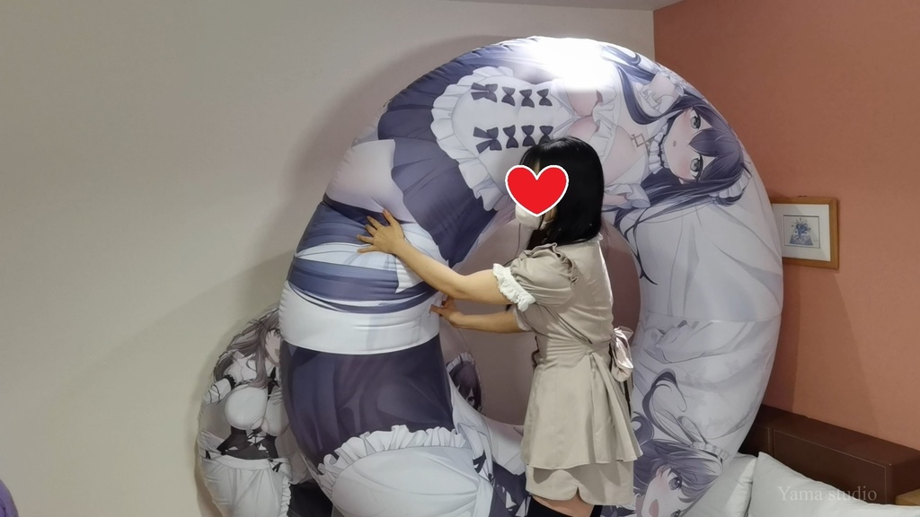 黒髪Mちゃんの初めての空ビ遊び M-chan's first inflatable play