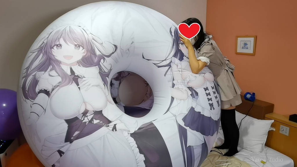 黒髪Mちゃんの初めての空ビ遊び M-chan's first inflatable play