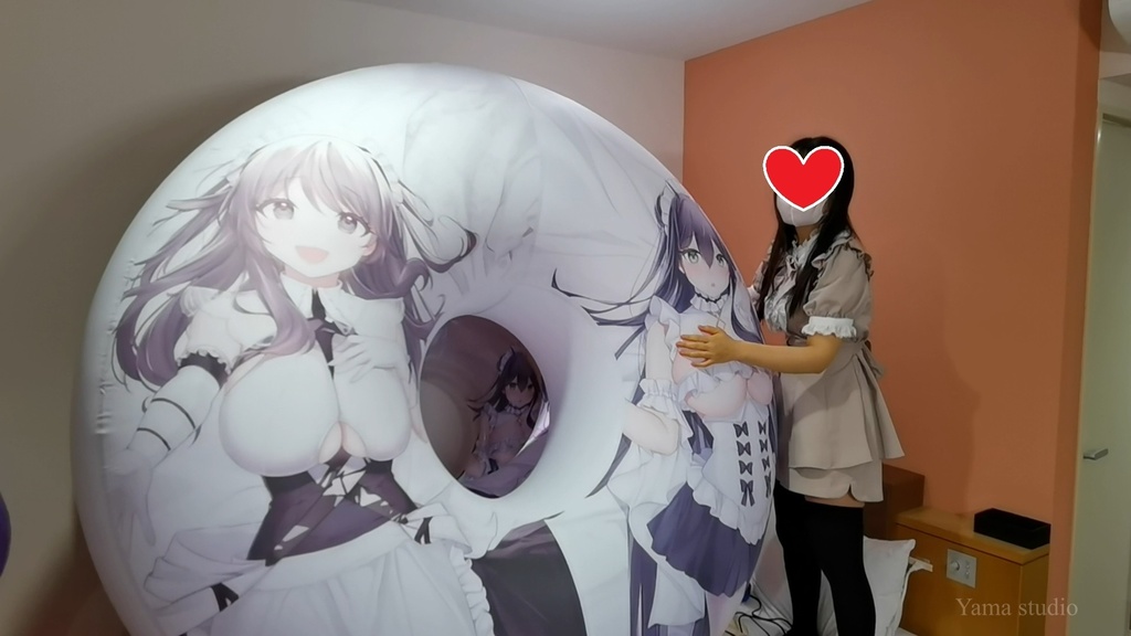 黒髪Mちゃんの初めての空ビ遊び M-chan's first inflatable play