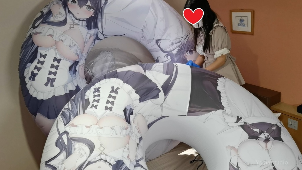 黒髪Mちゃんの初めての空ビ遊び M-chan's first inflatable play