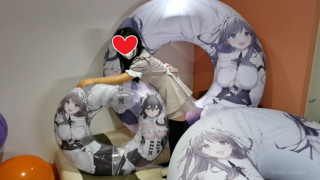 黒髪Mちゃんの初めての空ビ遊び M-chan's first inflatable play