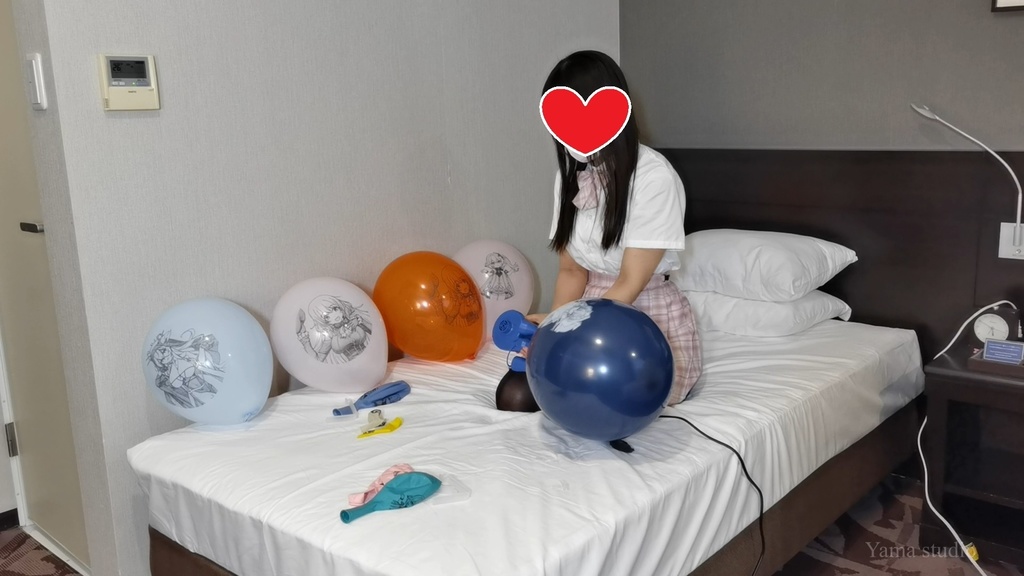 黒髪Mちゃんのイラスト風船遊び2 M-chan's Anime balloon play 2