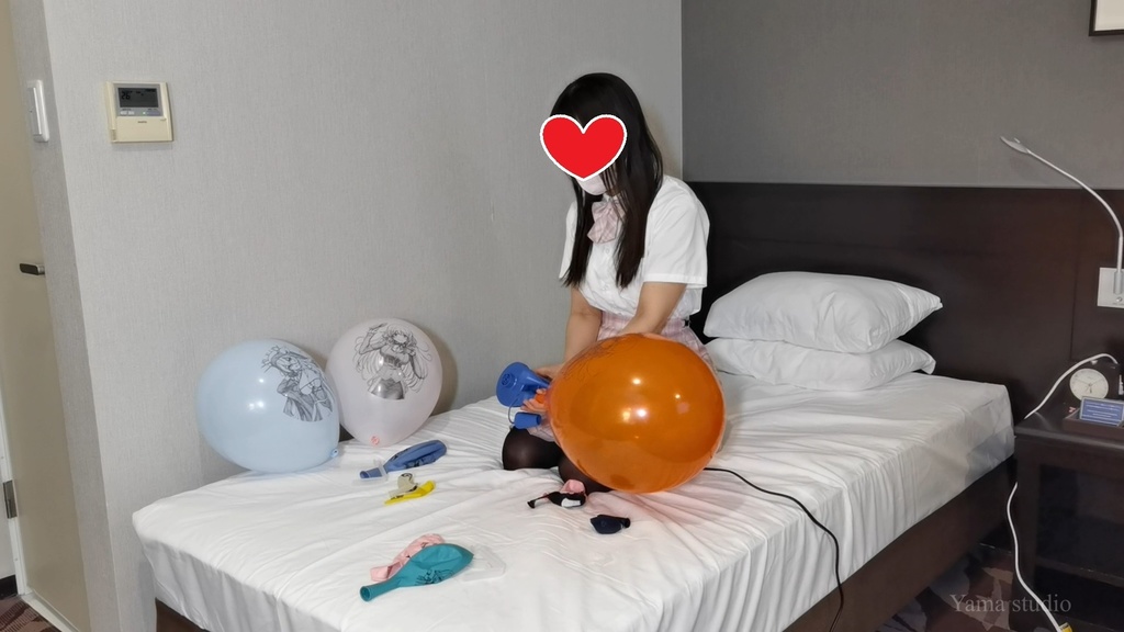 黒髪Mちゃんのイラスト風船遊び2 M-chan's Anime balloon play 2