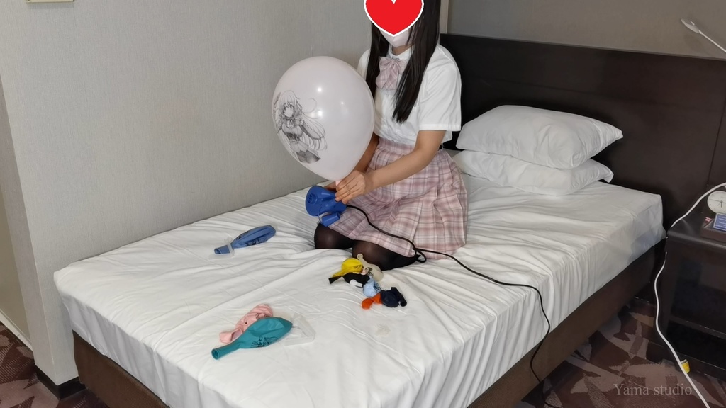 黒髪Mちゃんのイラスト風船遊び2 M-chan's Anime balloon play 2