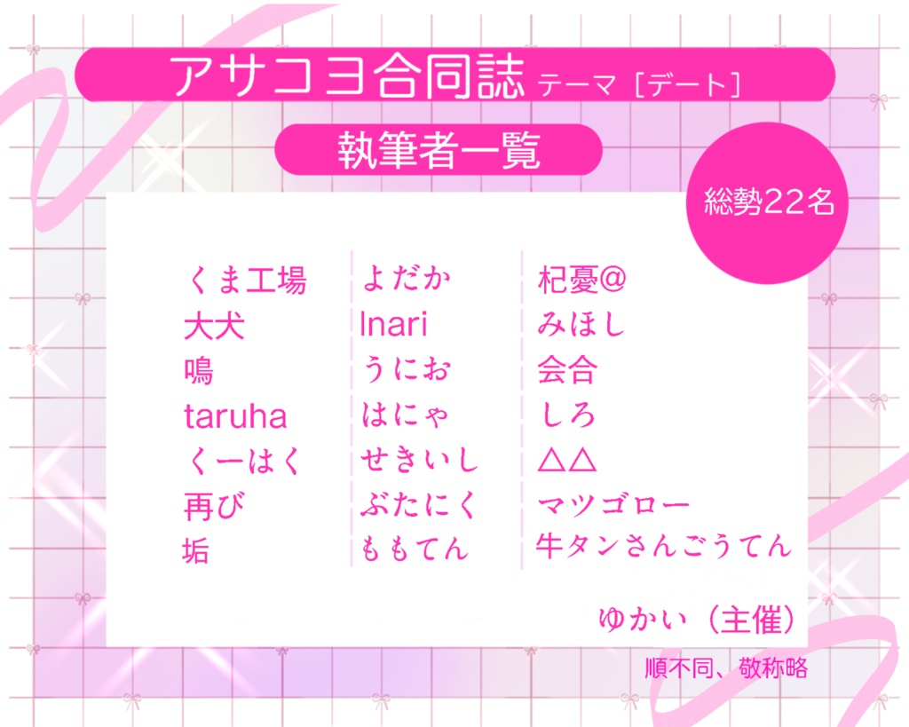 アサコヨデートアンソロジー 「きみと見る世界はぜんぶ早回しサイダーの泡ひかりつくして」