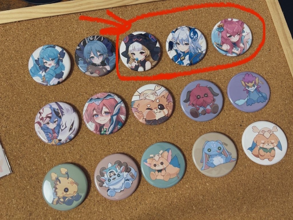 缶バッジ3種(磁器イレリア、ソウルファイターグウェン、花祭りアーリ)