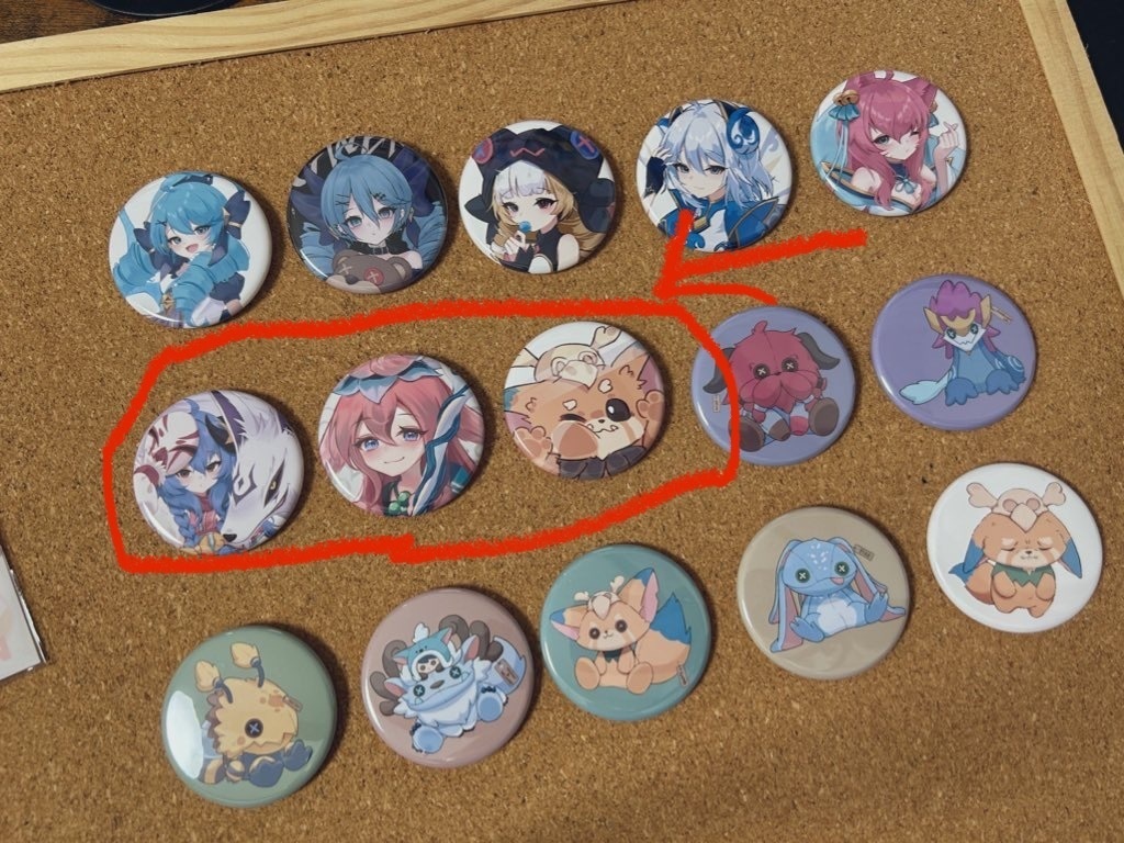 缶バッジ3種(山海リリア、ナー、花祭りキンドレッド)