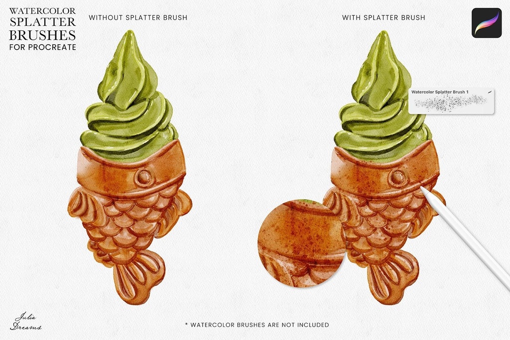 水彩スプラッターブラシ(Procreate) Watercolor Splatter Brushes Procreate