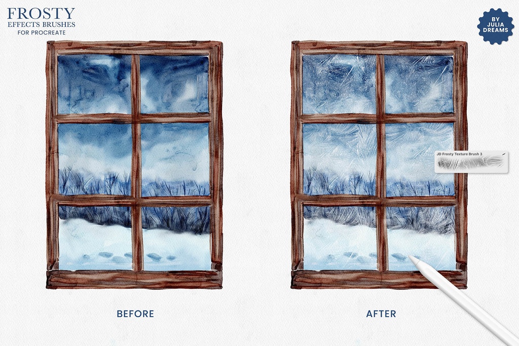 フロスティエフェクトブラシ(Procreate)Frosty Effects Procreate Brushes