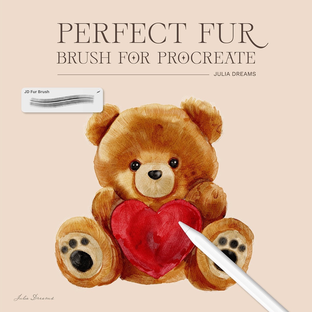 Procreateに最適なファーブラシ Perfect Fur Brush for Procreate