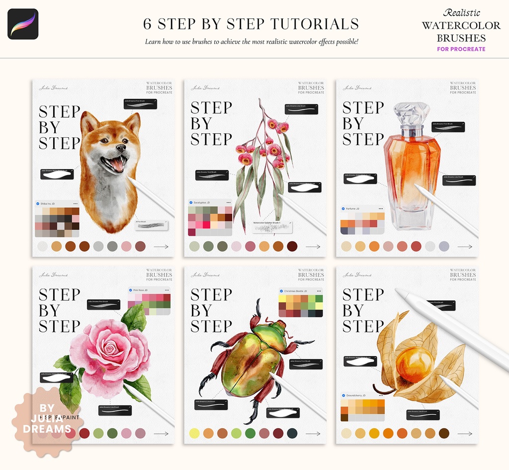 リアルな水彩ブラシ Realistic Watercolor Brushes for Procreate