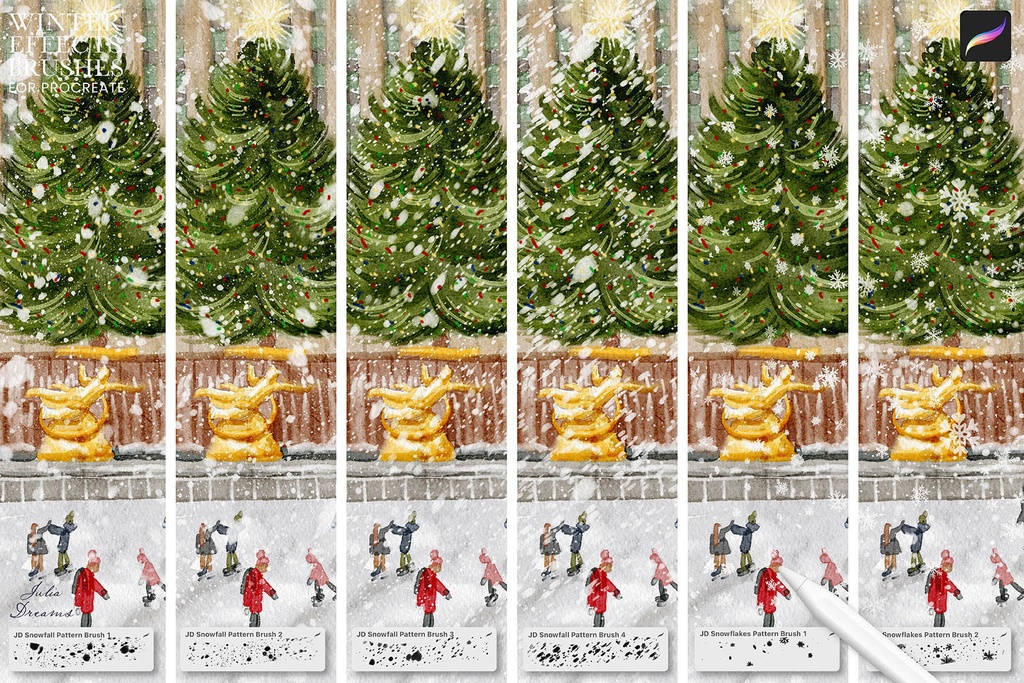 冬のエフェクト Procreate ブラシ Winter Effects Procreate Brushes