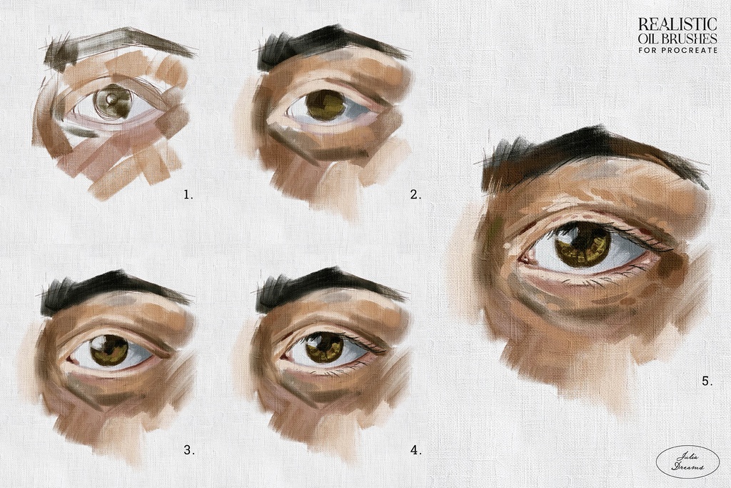 リアルなオイル Procreate ブラシ Realistic Oil Procreate Brushes