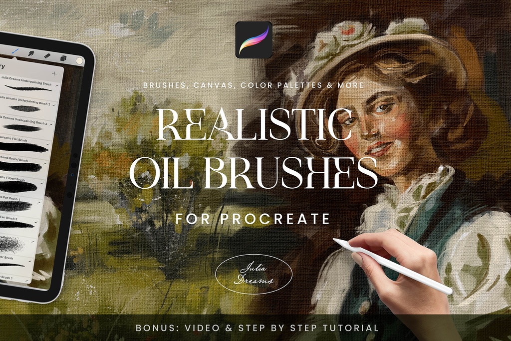 リアルなオイル Procreate ブラシ Realistic Oil Procreate Brushes