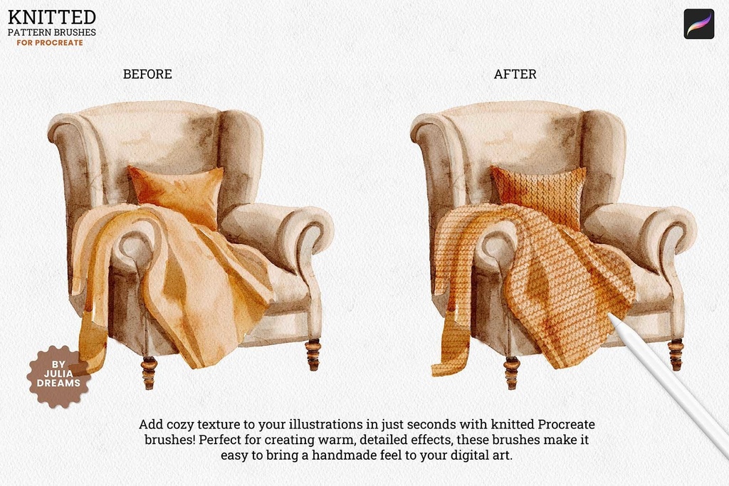ニット模様 Procreate ブラシ Knitted Pattern Procreate Brushes