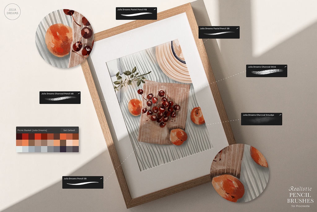 リアルな鉛筆 Procreate ブラシ Realistic Pencil Procreate Brushes