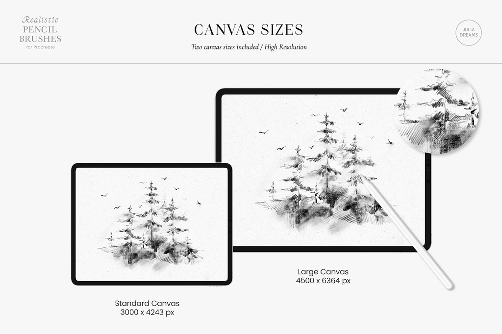 リアルな鉛筆 Procreate ブラシ Realistic Pencil Procreate Brushes