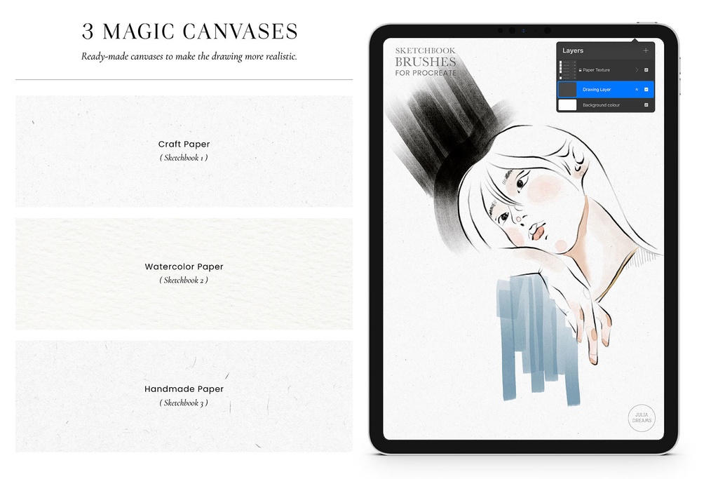 スケッチブック Procreateブラシ ミクスドメディア Sketchbook Procreate Brushes Mixed Media