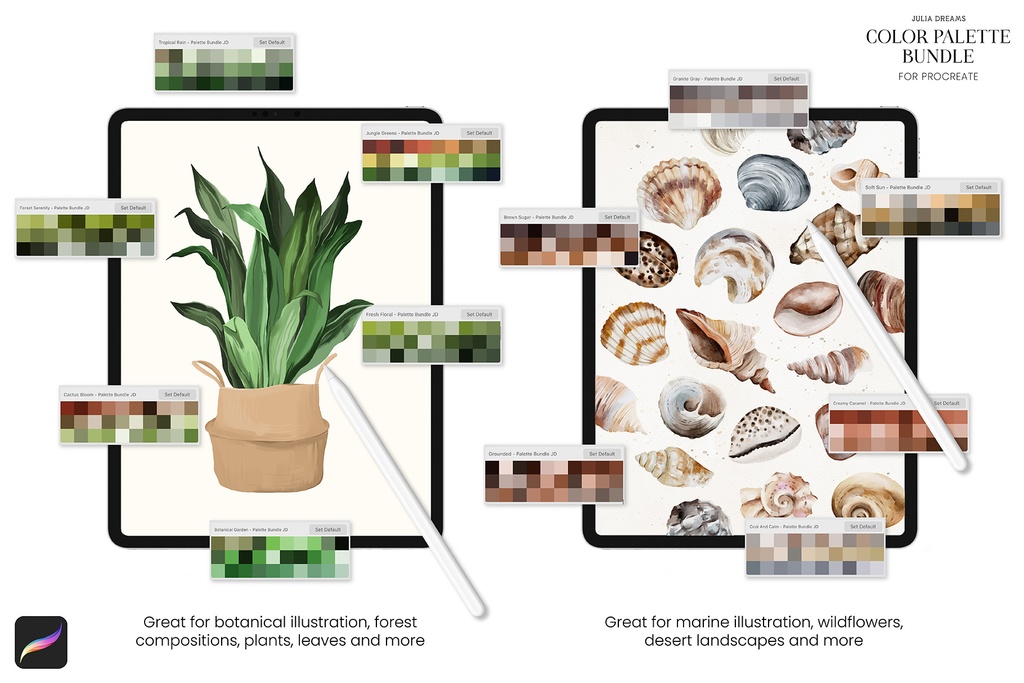 Procreateカラーパレットバンドル Procreate Color Palette Bundle