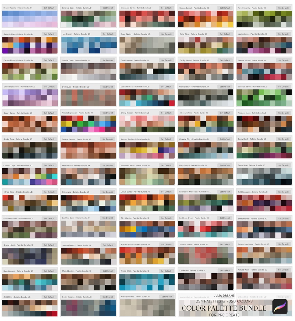 Procreateカラーパレットバンドル Procreate Color Palette Bundle