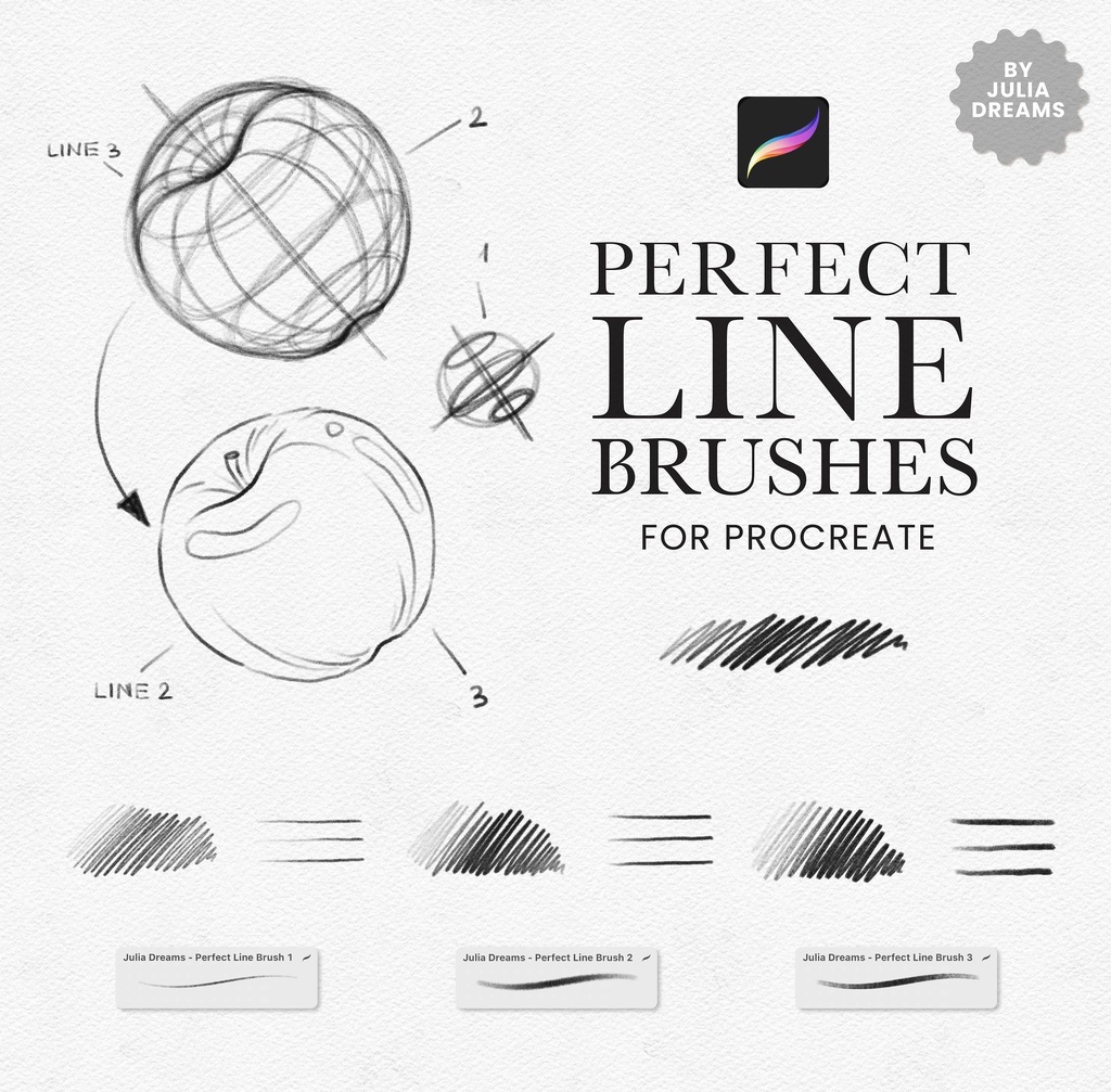 Procreate のためのパーフェクトラインブラシ Perfect Line Brushes for Procreate