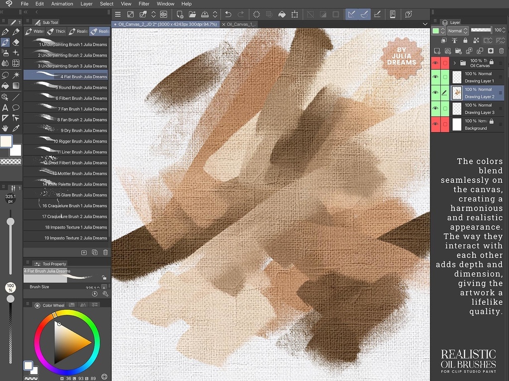 リアルな油彩ブラシ Clip Studio Paint / Realistic Oil Brushes for Clip Studio Paint