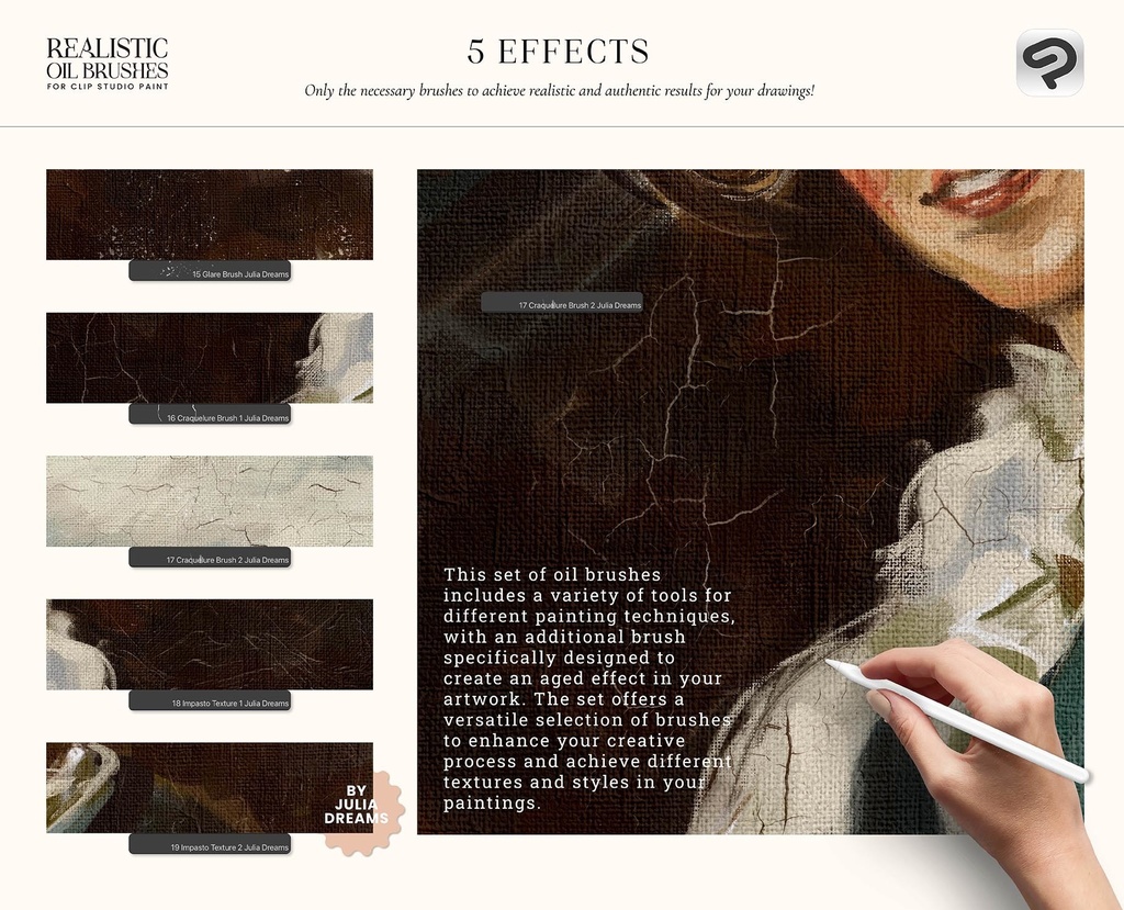 リアルな油彩ブラシ Clip Studio Paint / Realistic Oil Brushes for Clip Studio Paint