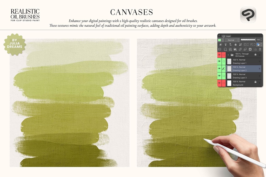 リアルな油彩ブラシ Clip Studio Paint / Realistic Oil Brushes for Clip Studio Paint