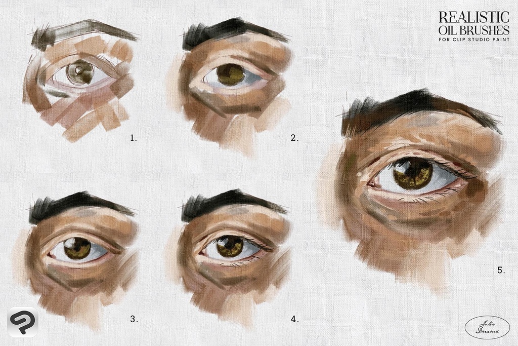 リアルな油彩ブラシ Clip Studio Paint / Realistic Oil Brushes for Clip Studio Paint
