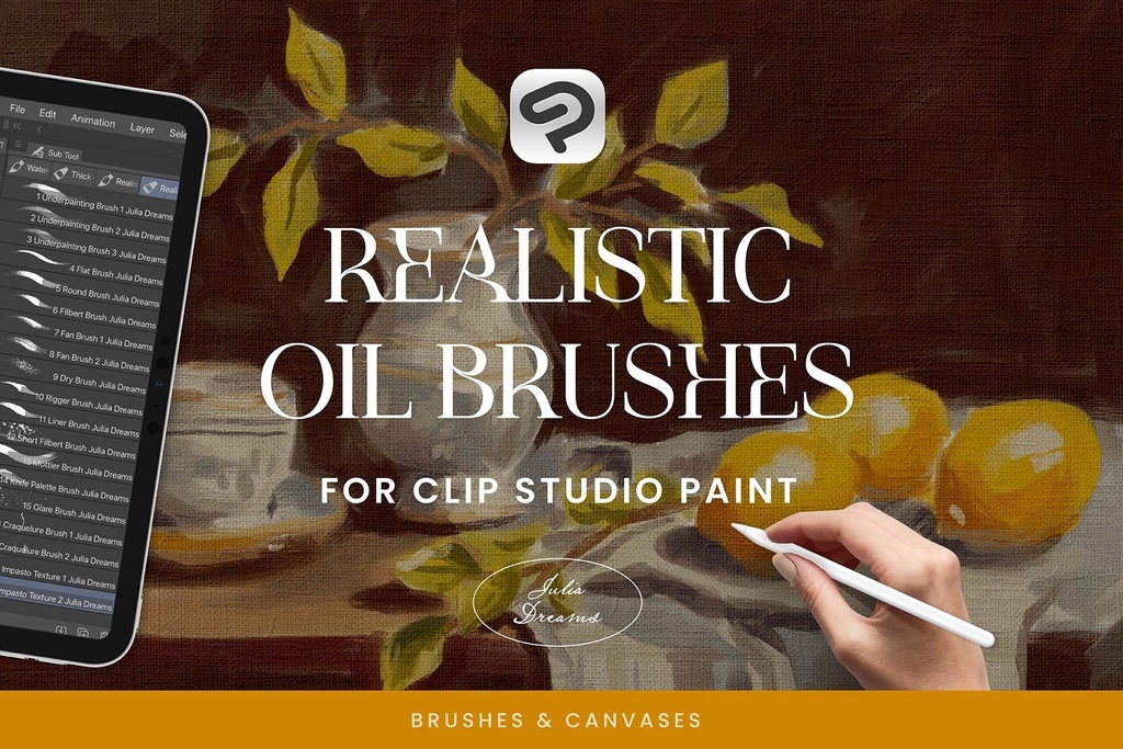 リアルな油彩ブラシ Clip Studio Paint / Realistic Oil Brushes for Clip Studio Paint