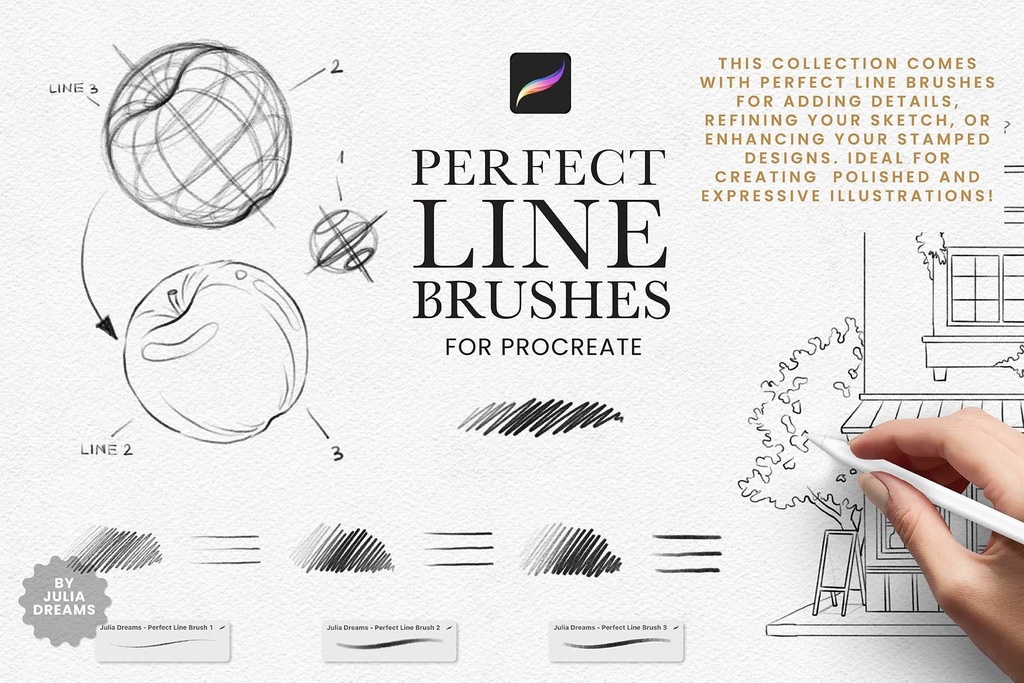 Procreate用ストアフロントスケッチクリエーター:スタンプブラシ Storefront Sketch Creator for Procreate - Stamp Brushes