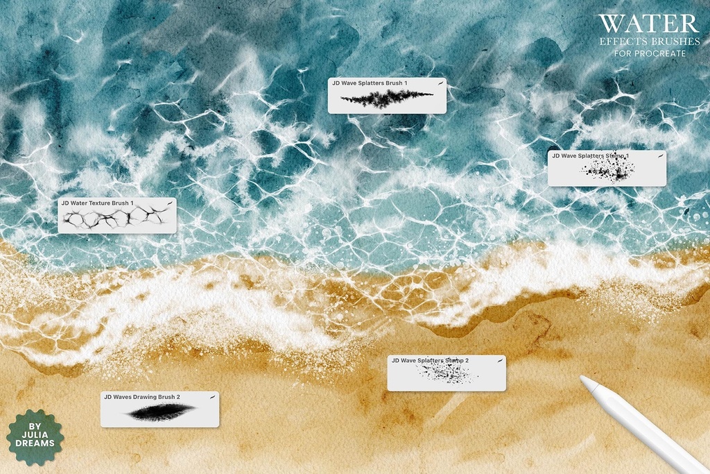 Procreate用 水のエフェクトブラシセット