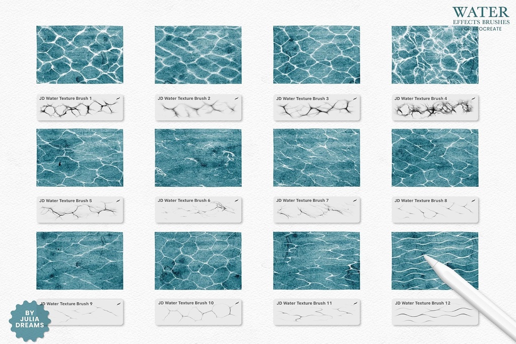 Procreate用 水のエフェクトブラシセット