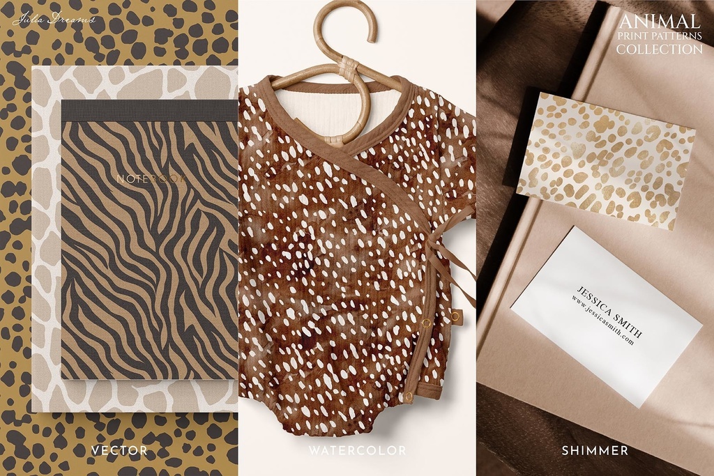 アニマル柄 シームレスパターン コレクション Animal Print Seamless Patterns Collection