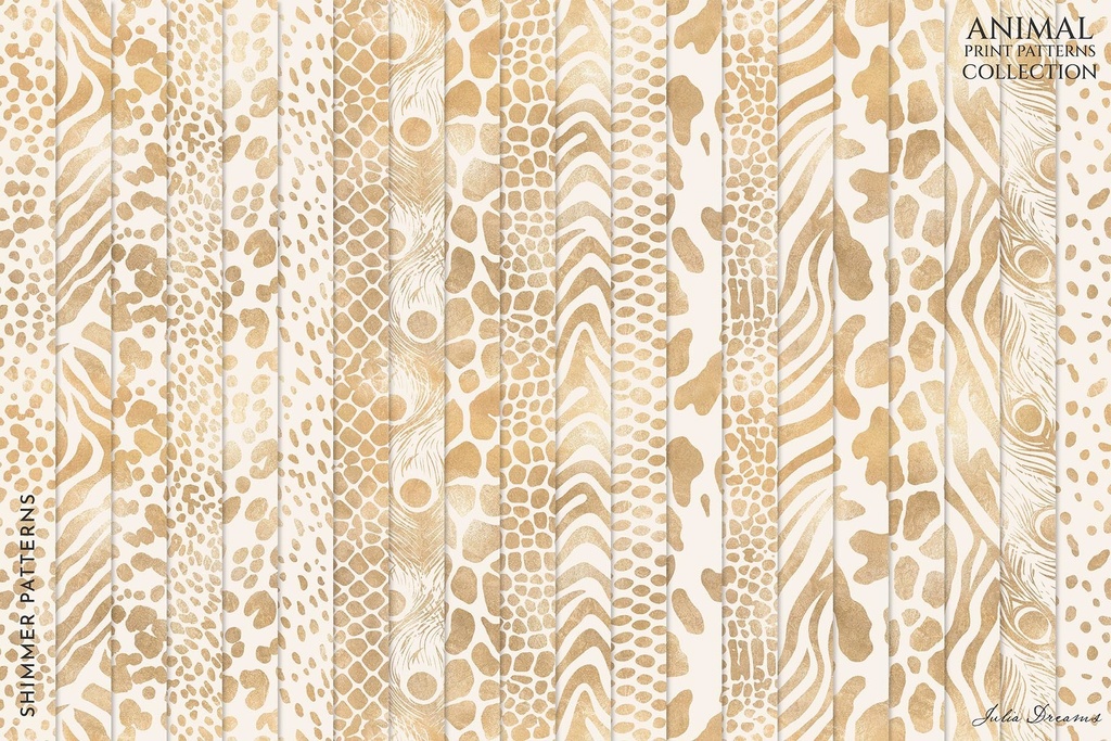 アニマル柄 シームレスパターン コレクション Animal Print Seamless Patterns Collection