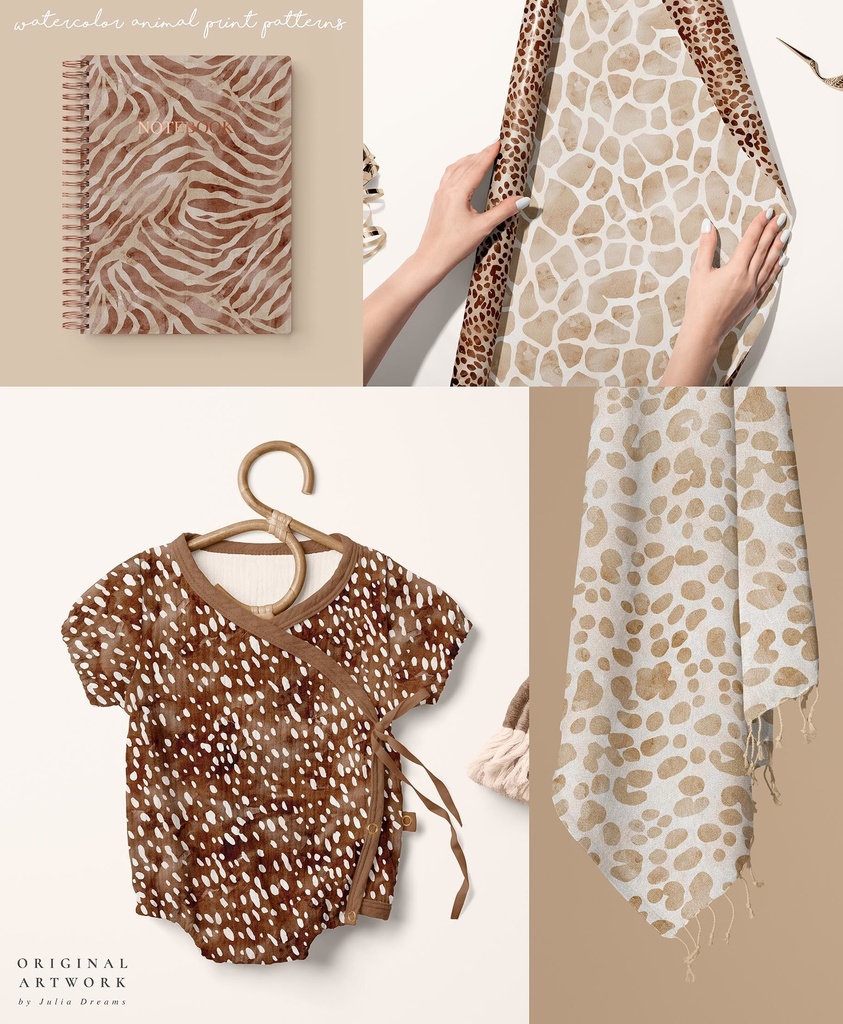 アニマル柄 シームレスパターン コレクション Animal Print Seamless Patterns Collection