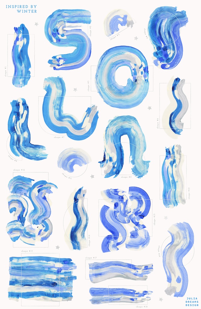 クリスマスイラスト クリスマス抽象シェイプ Snowy Christmas Modern Designs