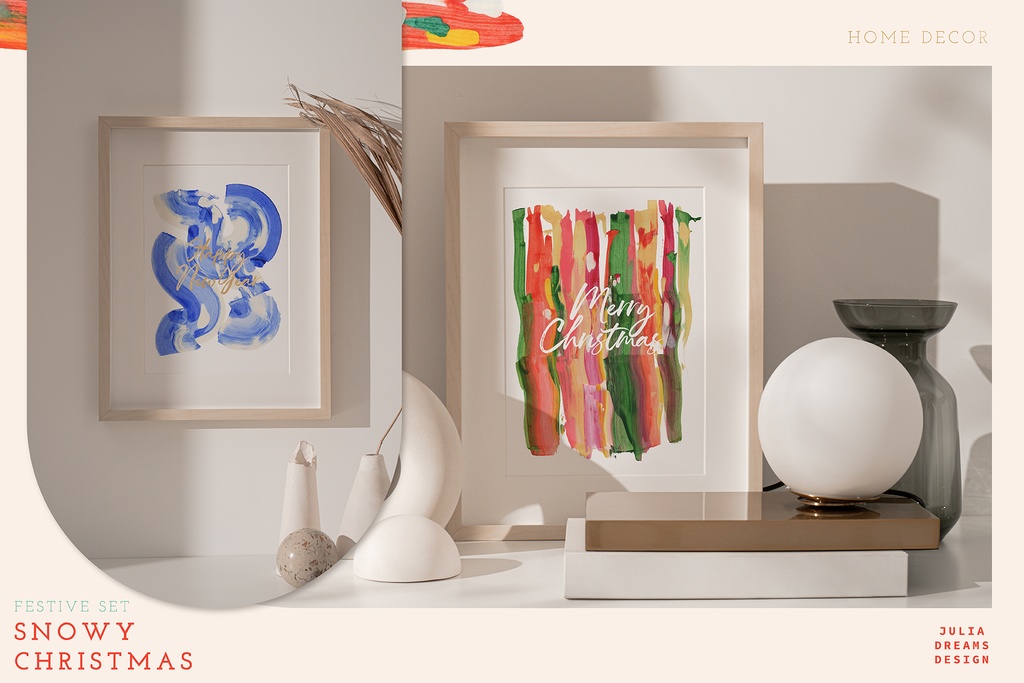 クリスマスイラスト クリスマス抽象シェイプ Snowy Christmas Modern Designs