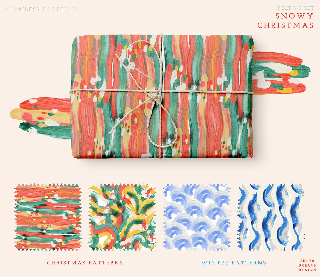 クリスマスイラスト クリスマス抽象シェイプ Snowy Christmas Modern Designs