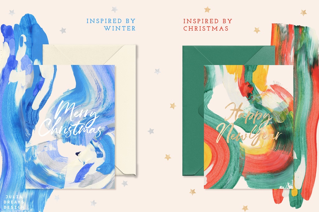 クリスマスイラスト クリスマス抽象シェイプ Snowy Christmas Modern Designs