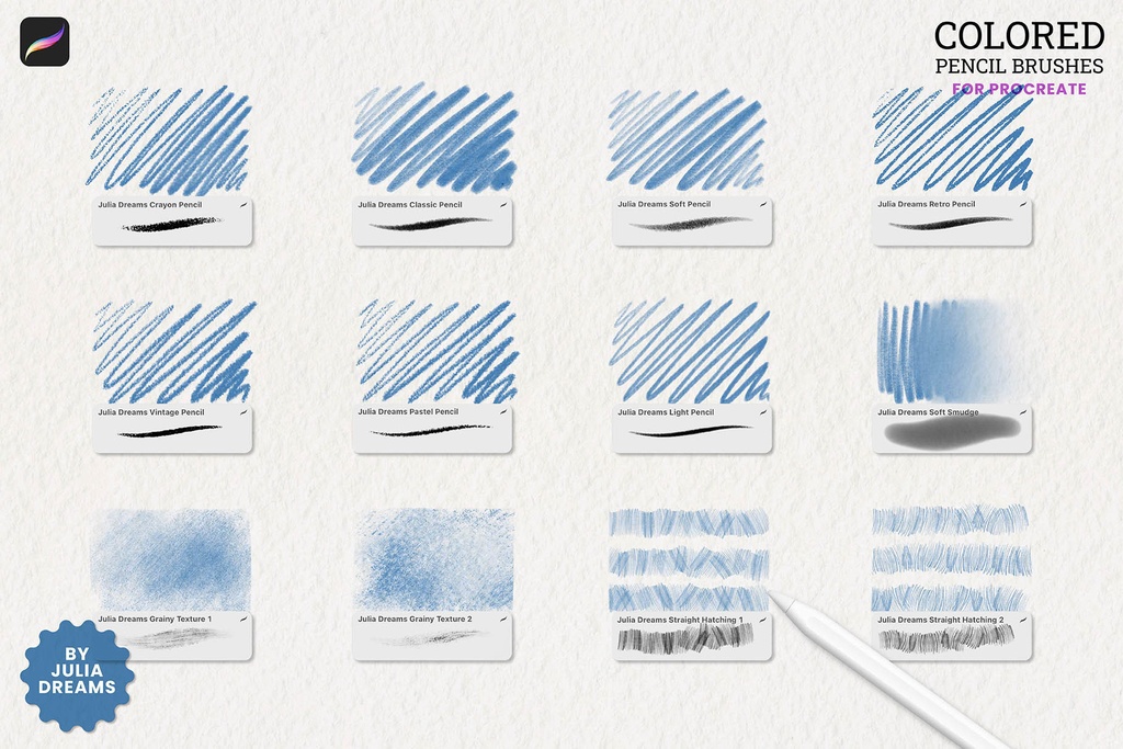 色鉛筆ブラシセット Procreate用 Colored Pencil Brushes for Procreate