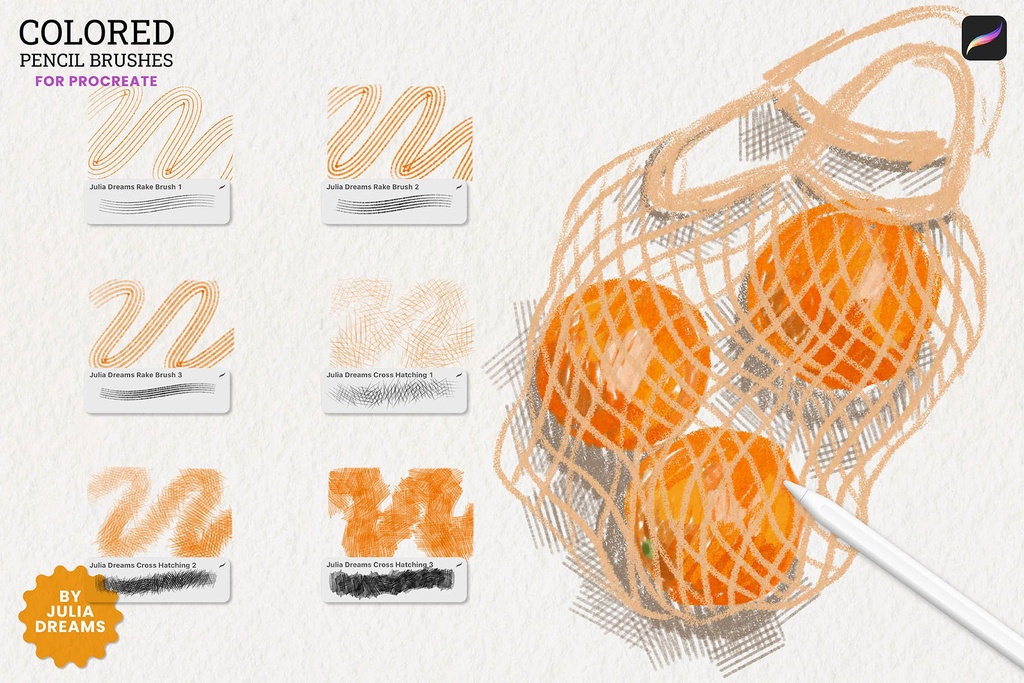 色鉛筆ブラシセット Procreate用 Colored Pencil Brushes for Procreate