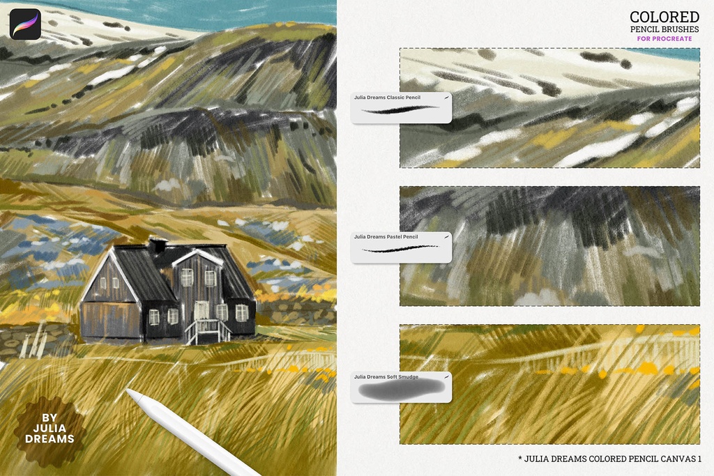 色鉛筆ブラシセット Procreate用 Colored Pencil Brushes for Procreate