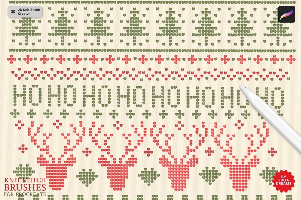 Procreate用ニットステッチブラシ Knit Stitch Brushes for Procreate