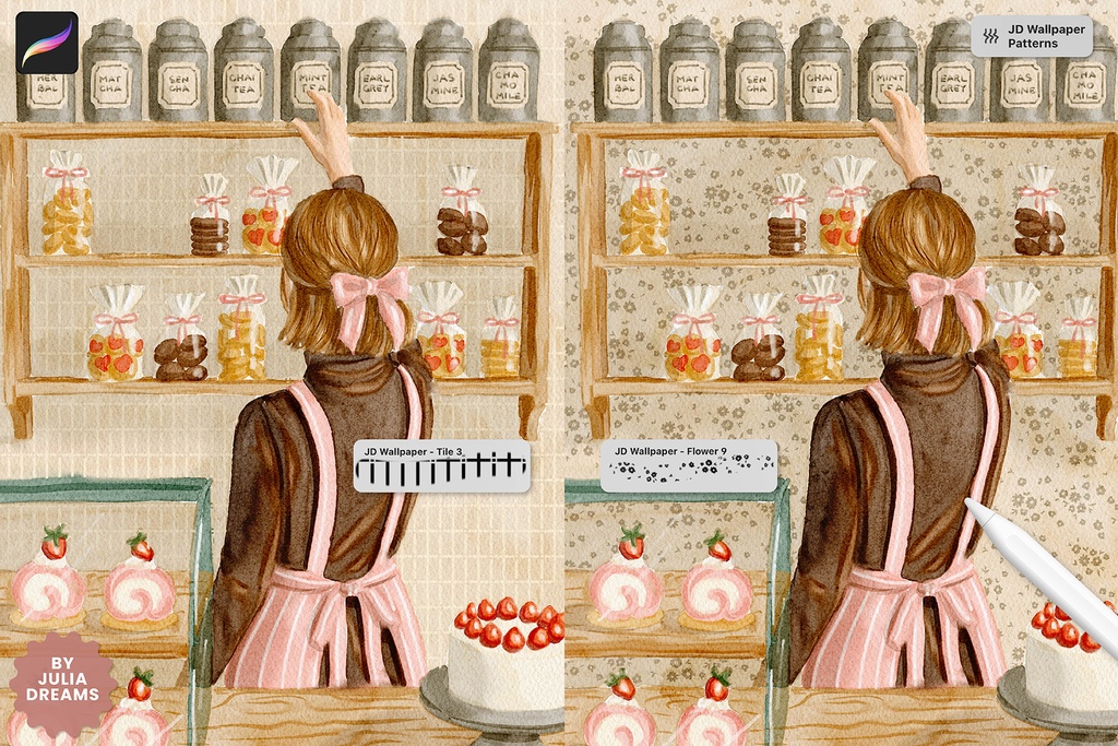 Procreate用 壁紙パターンブラシセット Wallpaper Pattern Brushes