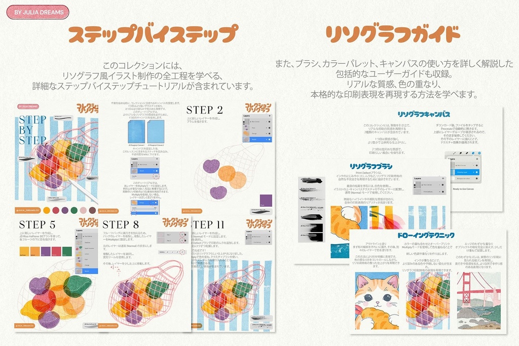 Procreate用 リソグラフコレクション|ブラシ・キャンバス・カラーパレット